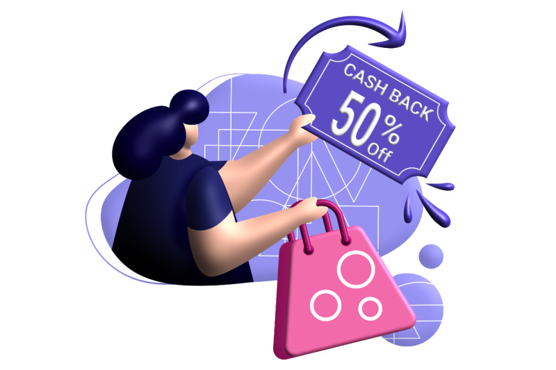 cashback-coupon-3d-rendering-illustration