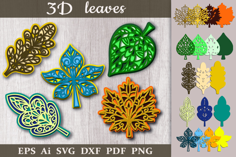 3d-leaves-layered-craft-laser-cutting