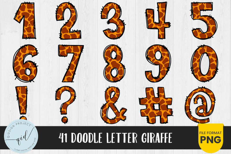 giraffe-doodle-letters-and-numbers-41-characters