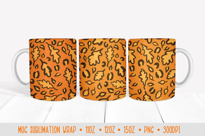 autumn-leopard-mug-sublimation-oak-leaves-mug-wrap-design