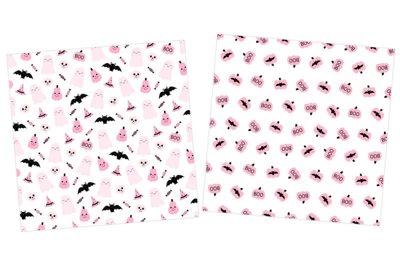 cute-pink-halloween-pattern-pink-pumpkin-pattern-cute-ghost