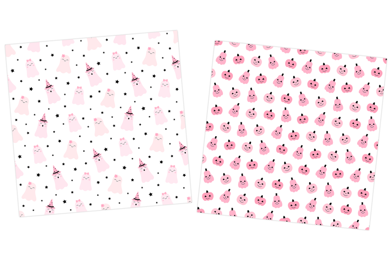 cute-pink-halloween-pattern-pink-pumpkin-pattern-cute-ghost