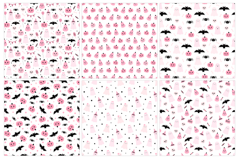 cute-pink-halloween-pattern-pink-pumpkin-pattern-cute-ghost