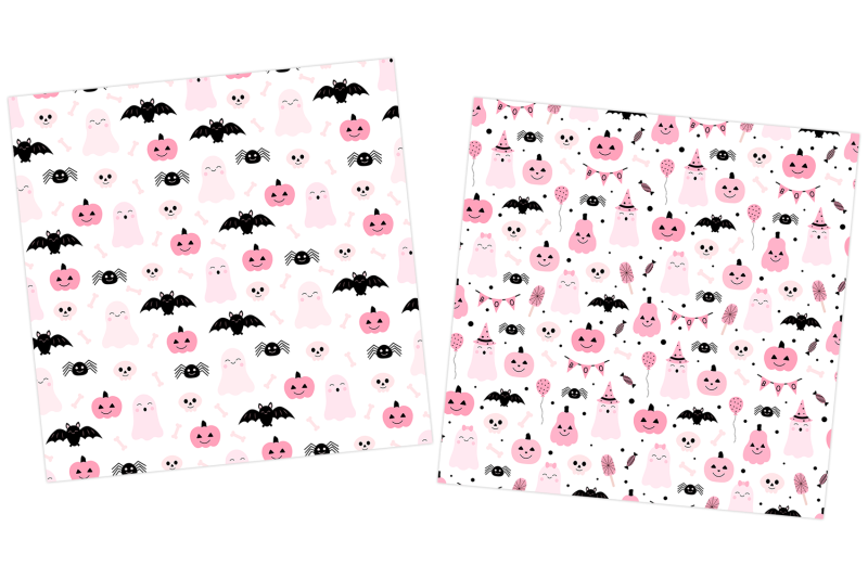 cute-pink-halloween-pattern-pink-pumpkin-pattern-cute-ghost