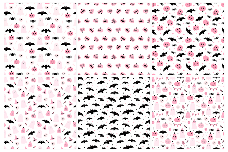 cute-pink-halloween-pattern-pink-pumpkin-pattern-cute-ghost