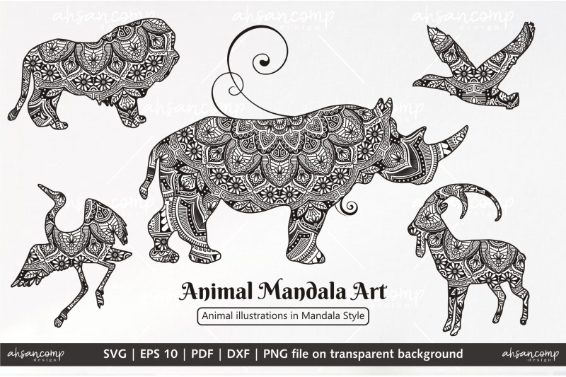 animal-mandala-art-boho-style-elements