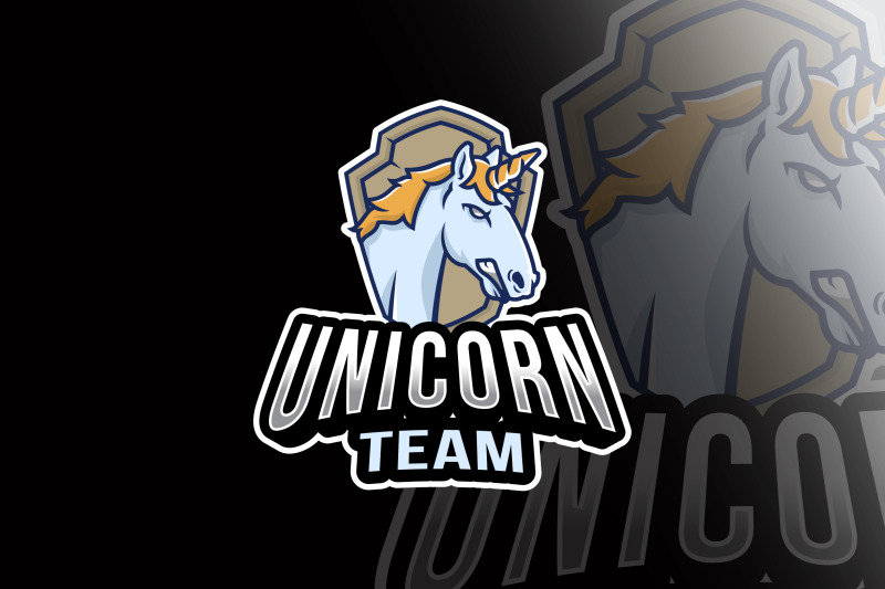 unicorn-team-esport-logo-template