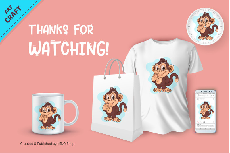 humble-cartoon-monkey-crafting-sublimation