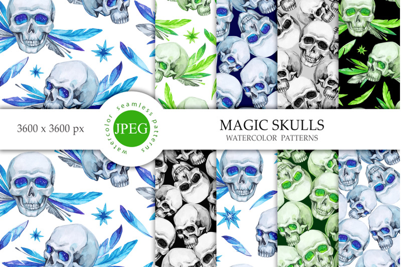 9-seamless-patterns-skulls-halloween-holidays-backgrounds