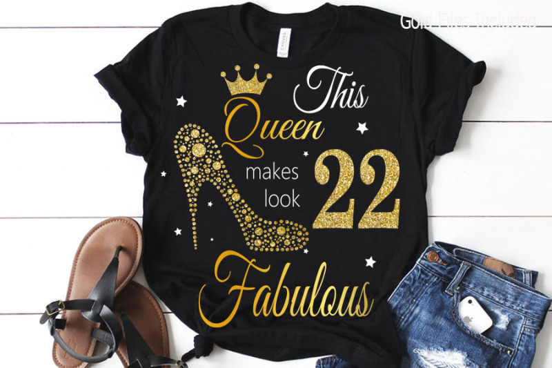 22nd-birthday-svg-queen-birthday-22nd-svg-gold-glitter-22nd-birthday