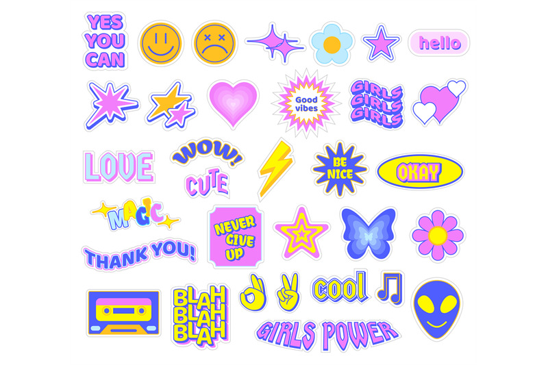 trendy-y2k-stickers-cute-girly-patches-butterfly-and-glamour-heart-s
