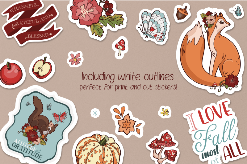 retro-autumn-animal-friends-illustrations-clipart-digital-stickers