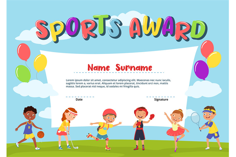 kids-sport-diploma-active-kid-certificate-school-award-template-with