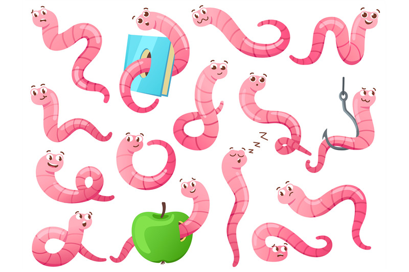 cartoon-worm-in-different-poses-crawling-earthworm-attractive-worm-o