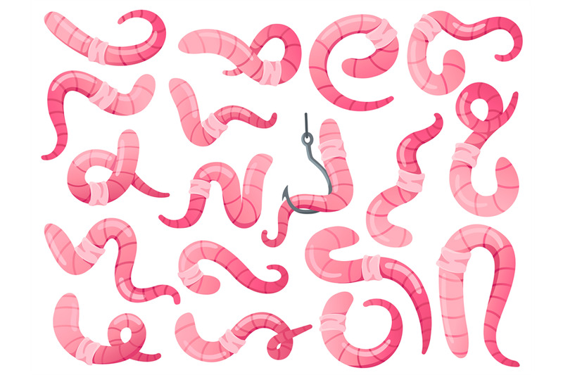 soil-worms-earthworms-in-different-poses-crawling-and-worm-on-hook