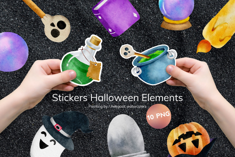 watercolor-halloween-cartoon-stickers