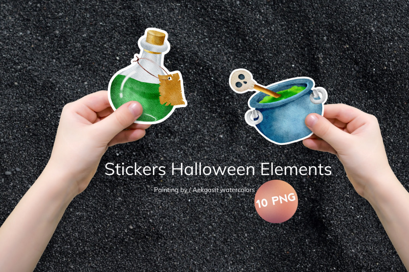 watercolor-halloween-cartoon-stickers