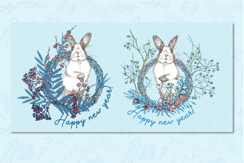 bunny-new-year-cute-vector-collection