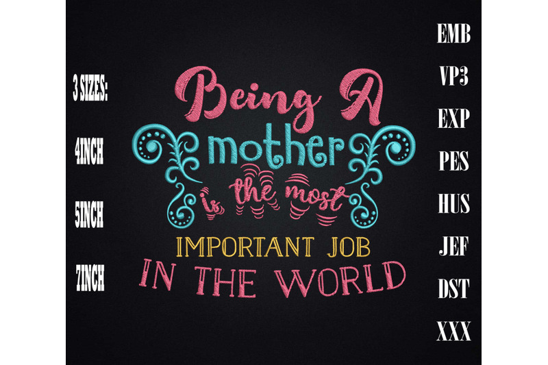 being-a-mother-is-the-most-important-job-embroidery-gift-for-mother