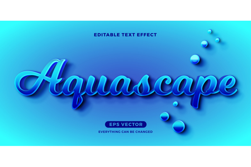 aquascape-editable-text-effect-vector