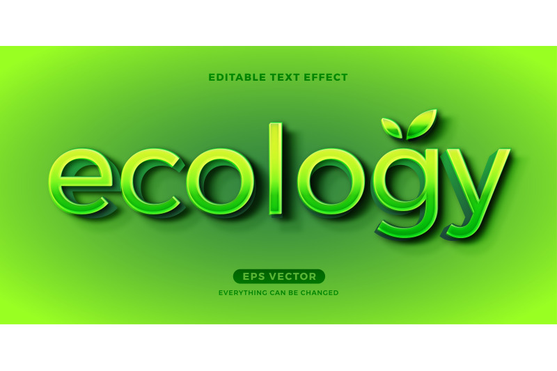 ecology-green-editable-text-effect-vector