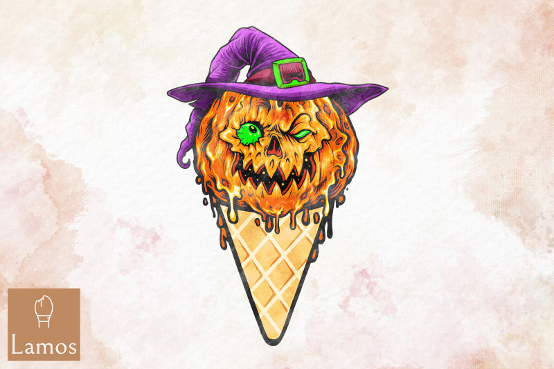 ice-cream-pumpkin-head-halloween-pumpkin