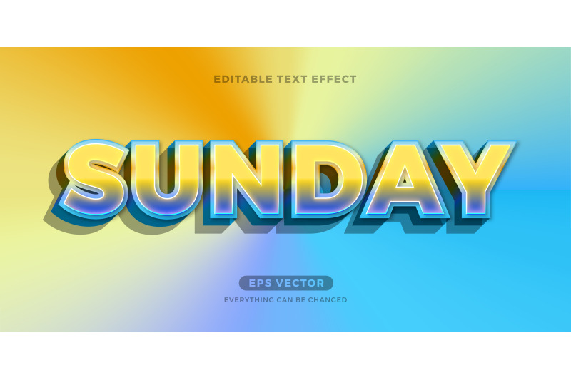sunday-morning-trendy-editable-text-effect-vector
