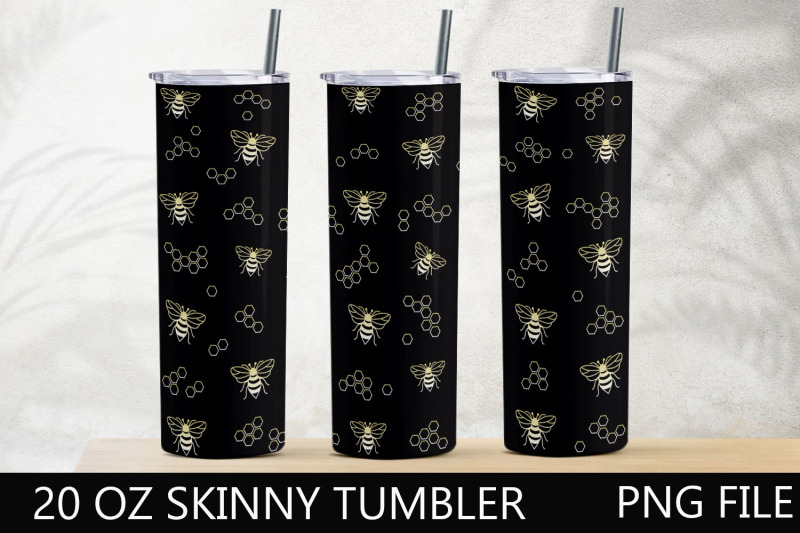 bee-sublimation-tumbler-wrap-bee-20-oz-skinny-tumbler