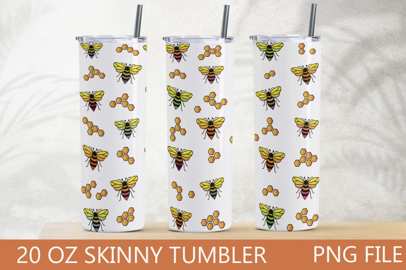 bee-tumbler-bee-sublimation-20-oz-skinny-tumbler-wrap