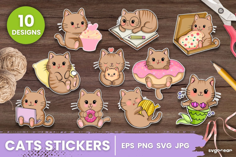 kawaii-cats-printable-stickers-cricut-design
