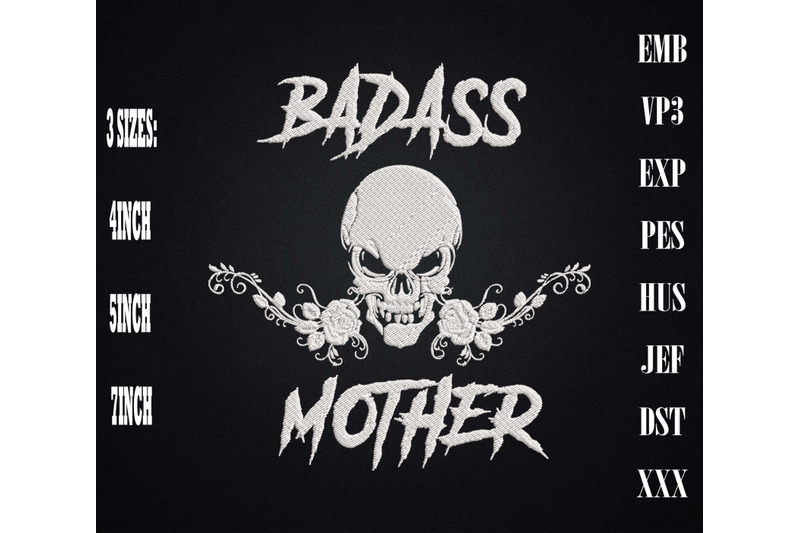 badass-mother-skull-and-flowers-embroidery-gift-for-mother