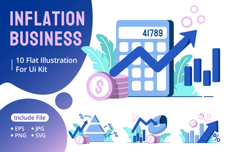 inflation-business-icon-flat-illustration