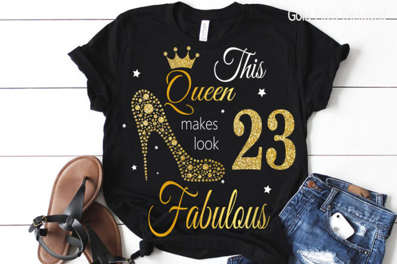 23rd-birthday-svg-queen-birthday-23rd-svg-gold-glitter-23rd-birthday