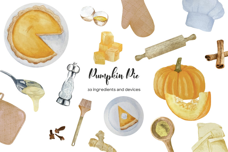 watercolor-pumpkin-pie-recipe-clipart-pumpkin-pie-ingredients