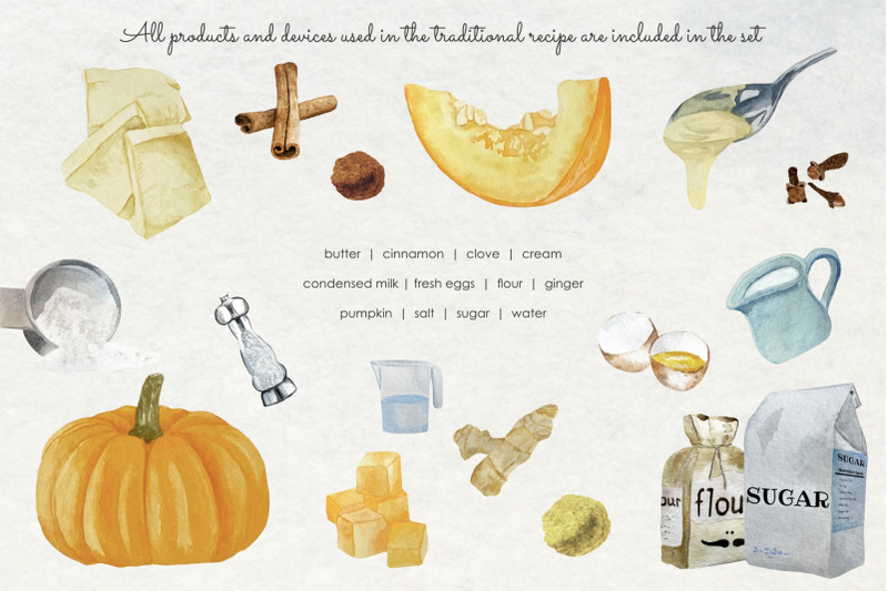 watercolor-pumpkin-pie-recipe-clipart-pumpkin-pie-ingredients