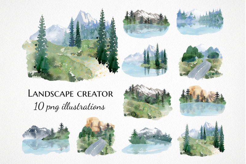 watercolor-mountain-landscape-clipart-forest-lake-background-clip-art