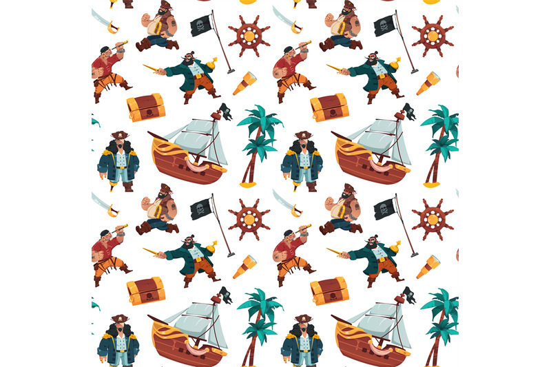 pirates-pattern-cartoon-seamless-print-of-sailors-and-bandits-in-pira