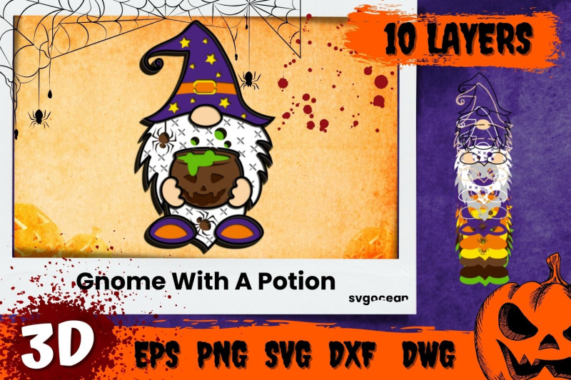 gnome-with-a-potion-3d-svg