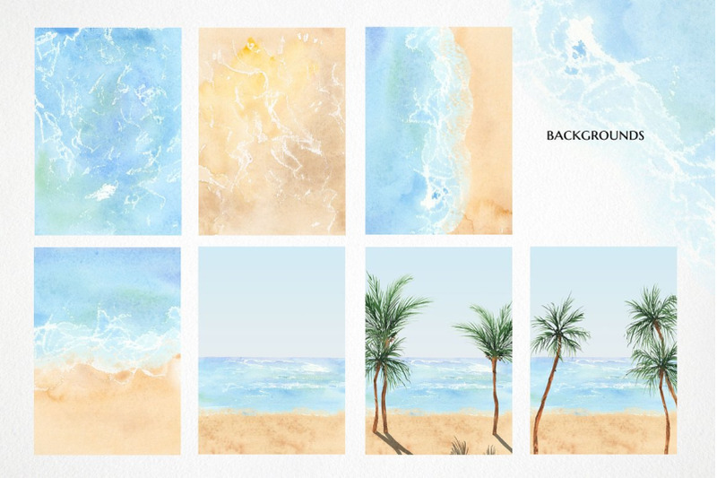 watercolor-waves-backgrounds-clipart-tropical-palm-tree-scenery-image