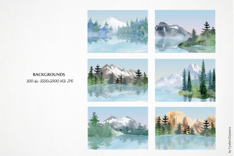 landscape-clipart-watercolor-mountain-lake-clipart-forest-background