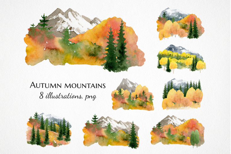 watercolor-fall-mountain-clipart-autumn-landscape-background-png