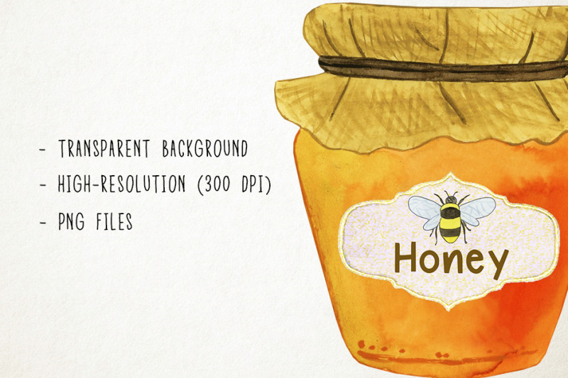 watercolor-honey-clipart-bee-clipart-bumblebee-clipart-apiculture