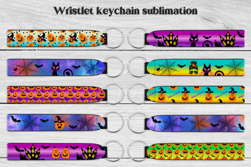 halloween-wristlet-keychain-sublimation-key-fob-wristlet