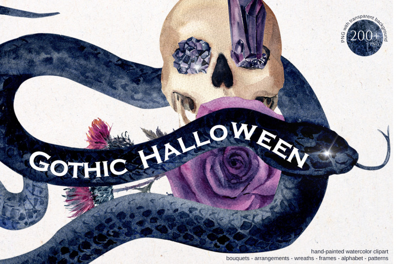 gothic-halloween-watercolor-set