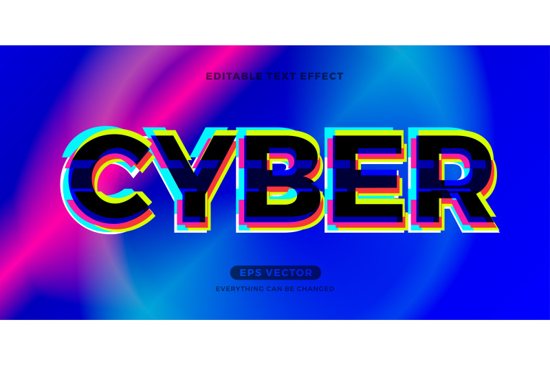 cyber-editable-text-effect-vector