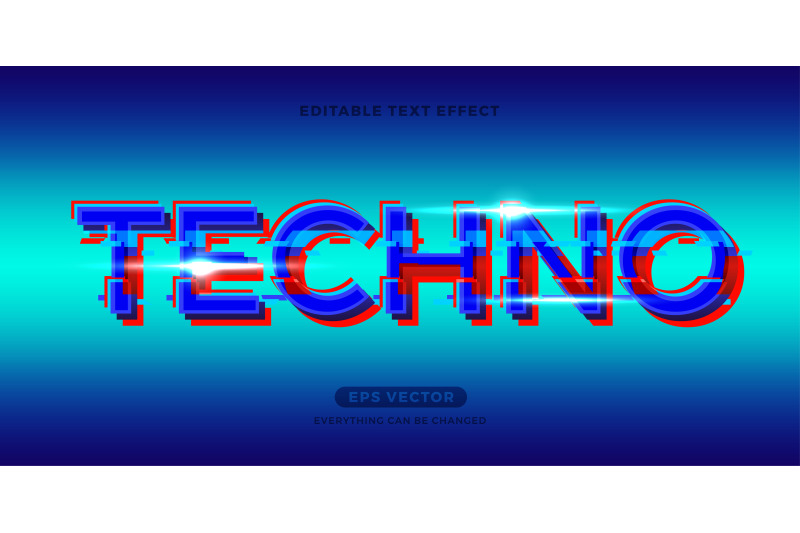 techno-editable-text-effect-vector