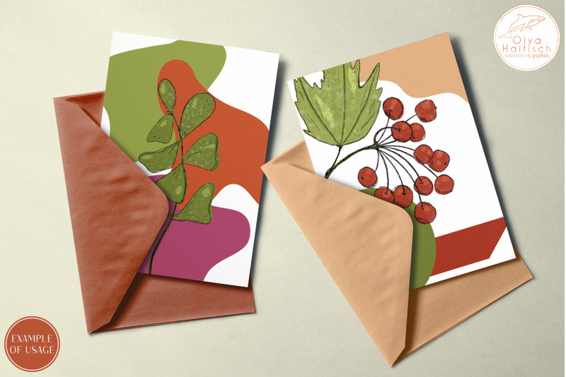 fall-flowers-and-abstract-shapes-clipart-trendy-autumn-floral-png
