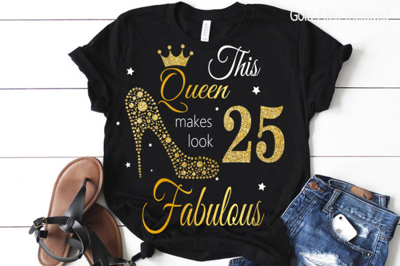 25th-birthday-svg-queen-birthday-25th-svg-gold-glitter-25th-birthday