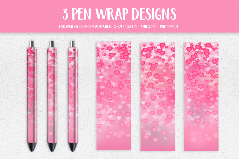 falling-hearts-pen-wrap-heart-pen-sublimation-design