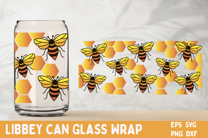 bee-glass-can-wrap-bee-libbey-can-wrap-svg-beer-can-glass